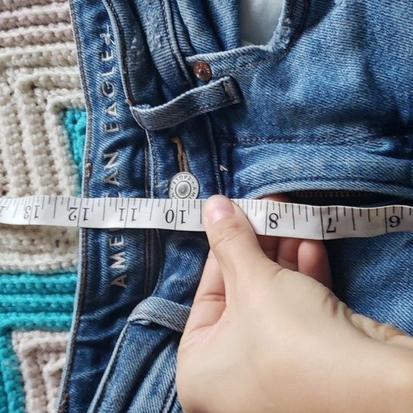 American eagle outiftters AE Stretch Mom Jean medium bright indigo 00 - Picture 8 of 14